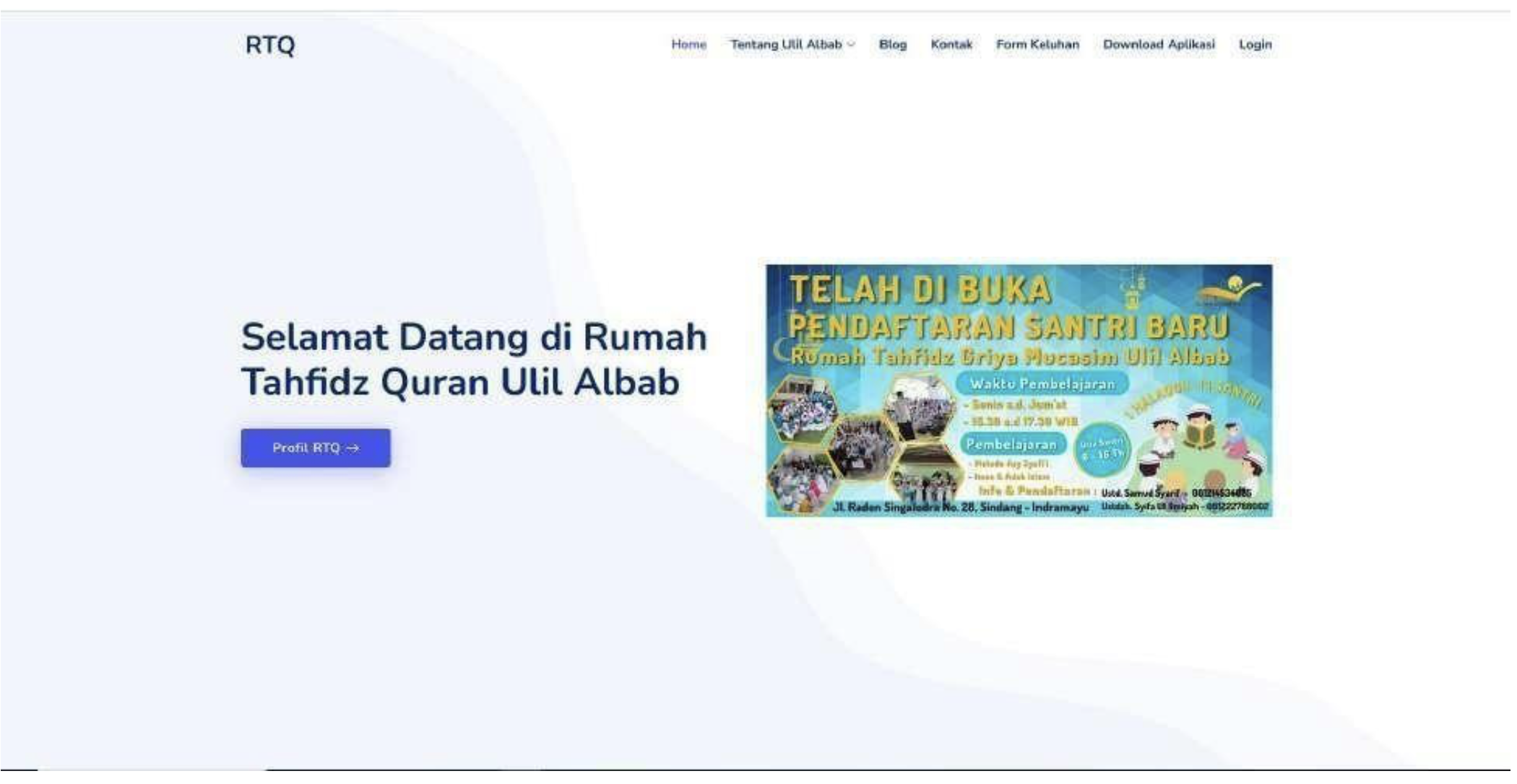 Portfolio Project Dosen - Website RTQ Ulil Albab